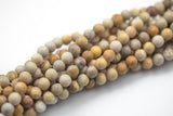Natural Medium fossil coral, High Quality in Matt round, 6mm, 8mm, 10mm Gemstone Beads