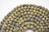 Pale Yellow JADE Matte Round- 8mm -Full Strand 15.5 inch Strand