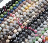 NEW COLORS!!!! Long Knotted - Preknotted Necklace- Assorted Gemstones-8mm 36 inches Long- Ready to wear- Long Necklace - Selection A