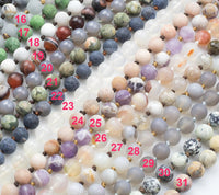 NEW COLORS!!!! Long Knotted - Preknotted Necklace- Assorted Gemstones-8mm 36 inches Long- Ready to wear- Long Necklace - Selection A