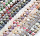NEW COLORS!!!! Long Knotted - Preknotted Necklace- Assorted Gemstones-8mm 36 inches Long- Ready to wear- Long Necklace - Selection A