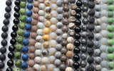 NEW COLORS!!!! Long Knotted - Preknotted Necklace- Assorted Gemstones-8mm 36 inches Long- Ready to wear- Long Necklace - Selection A