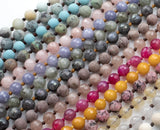 NEW COLORS!!! Long Knotted - Preknotted Necklace- Assorted Gemstones-8mm 32-36 inches Long- Ready to wear- Long Necklace - Selection B