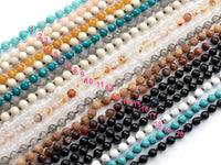 6mm NEW COLORS!!! Long Knotted - Preknotted Necklace- Assorted Gemstones - 32-36 inches Long- Ready to wear- Long Necklace