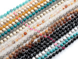 6mm NEW COLORS!!! Long Knotted - Preknotted Necklace- Assorted Gemstones - 32-36 inches Long- Ready to wear- Long Necklace