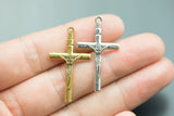 12 Crosses Cross Crucifix Pewter Charms 19x35mm 325-1047