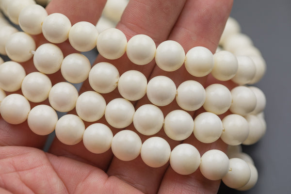 Natural Bone Beads, High Polish Round , Full Strand 4-12mm Beads AAA Quality Gemstone Beads