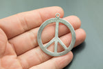 4 Peace Sign Carm Pendant Pewter Charms 37mm 389-1880