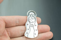 2 Virgin Mary Maria Pewter Charms 51x25mm 1324-8412