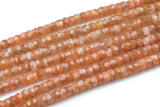 Natural Sunstone Faceted Roundel 8-9mm Full 15.5 Inch Strand AAA Quality Gemstone Beads