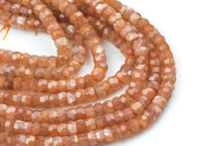 Natural Sunstone Faceted Roundel 8-9mm Full 15.5 Inch Strand AAA Quality Gemstone Beads