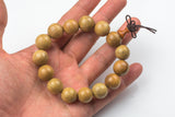 Silk Wood Bracelet- One size fits all- On strong stretchy string-Buddhist Prayer Bracelet- 15mm