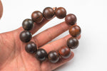 Wood Bracelet- One size fits all- On strong stretchy string-Buddhist Prayer Bracelet- 20mm