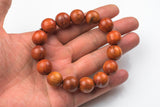 Wood Bracelet- One size fits all- On strong stretchy string-Buddhist Prayer Bracelet- 15mm