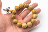 Wood Bracelet- One size fits all- On strong stretchy string-Buddhist Prayer Bracelet- 16mm