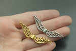 6 Angel Wing Beads Bali Style PEWTER SPACER BEADS 12x53mm 419-8426