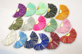 New Colors! BEAUTIFUL Fan Tassels With Gold Line on Brass Findings. Perfect for earrings or pendants! One pair per order. 1" by 2"