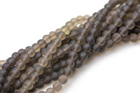 Natural Smokey Quartz beads, Matte Round, Full Strand, 4mm, 6mm, 10mm, or 12mm beads Gemstone Beads