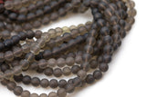 Natural Smokey Quartz beads, Matte Round, Full Strand, 4mm, 6mm, 10mm, or 12mm beads Gemstone Beads