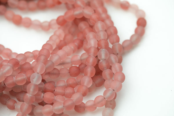 Natural Cherry Quartz, High Quality in Matte Round-6mm, 8mm, 10mm, 12mm- Wholesale Bulk or Single Strand! Gemstone Beads