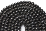 Gunmetal Plated Lava Round Beads- Single Strand or Wholesale Bulk- -Full 15.5 Inch Strand, 4mm, 6mm, 8mm, 12mm, or 14mm Beads AAA Quality