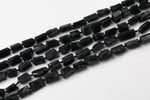 Natural Black Tourmaline Freeform - Approximately 10mm wide by 15mm long - Full 15.5 inch strand