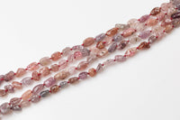 Natural Pink Spinel Freeform Nuggets - Approximately 6 to 8mm wide by 10mm long - Full Strand 15-15.5 inches Gemstone Beads