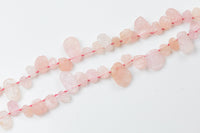 Natural KUNZITE FREEFORM Drops - Matte / Unpolished - Graduated Approximately 12mm to 26mm Wide - Full 15.5" strands Gemstone Beads