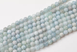 Natural WHOLESALE Faceted Blue Aquamarine Beads in Faceted Round Beads - Full Strands - 4mm 5mm 6mm 8mm 10mm 12mm - Grade AB