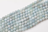 Natural WHOLESALE Faceted Blue Aquamarine Beads in Faceted Round Beads - Full Strands - 4mm 5mm 6mm 8mm 10mm 12mm - Grade AB