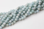 Natural WHOLESALE Faceted Blue Aquamarine Beads in Faceted Round Beads - Full Strands - 4mm 5mm 6mm 8mm 10mm 12mm - Grade AB