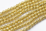 Gold Plated Lava Rock Round Beads- Wholesale Bulk- -Full 15.5 Inch Strand, 4mm, 6mm, 8mm, 12mm, or 14mm Beads- Wholesale Pricing AAA Quality