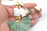 10 pcs Hollow Coin Earring studs with loop - HIGH QUALITY GOLD Plating - Will Not Turn - 18mm