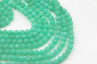 6mm/8mm/10mm- Chrysoprase JADE Matte Smooth Round- Single or Bulk- 15.5" New Jade