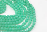 6mm/8mm/10mm- Chrysoprase JADE Matte Smooth Round- Single or Bulk- 15.5" New Jade