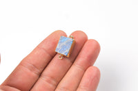 Labradorite Irregular Rectangle Matt Gold Plated .75-1 Inch 1 piece