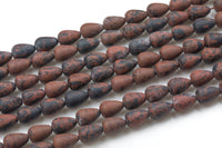 Natural Mahogany Jasper- Matte Teardrop- Beads- 2 Sizes- Special Shape- Full Strand- 16 Inches Gemstone Beads