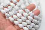 Natural Howlite- Matte Teardrop- Beads- 2 Sizes- Special Shape- Full Strand- 16 Inches Gemstone Beads