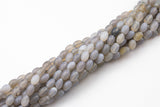 Natural Gray Agate- Matte Barrel Shape-3 Sizes- Special Shape- Full Strand- 16 Inches Gemstone Beads