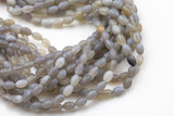 Natural Gray Agate- Matte Barrel Shape-3 Sizes- Special Shape- Full Strand- 16 Inches Gemstone Beads