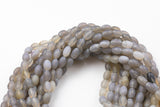 Natural Gray Agate- Matte Barrel Shape-3 Sizes- Special Shape- Full Strand- 16 Inches Gemstone Beads