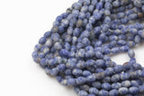 Natural Sodalite- Matte Barrel Shape-3 Sizes- Special Shape- Full Strand- 16 Inches Gemstone Beads