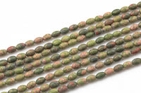 Natural Unakite Jasper- Matte Barrel Shape-3 Sizes- Special Shape- Full Strand- 16 Inches Gemstone Beads