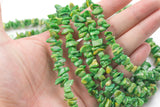 Natural 2 Strands Green Coral Chips - Around 8mm in dimensions - 2 full strands - Wholesale pricing Gemstone Beads