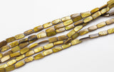 2 Strands Honey Mother of Pearl Rectangle Shell Beads - Around 14x7mm - 2 Full Strand 15.5" - Wholesale Bulk Pricing Shell Beads