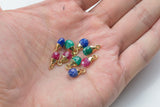 Birthstone Drops Small Petite Cute Drops Briolette Teardrop Charms / Pendants ~6x13mm - Real Ruby Sapphire Emerald