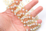 Gold White Moonstone Rosary Chain by the Foot. 4mm and 6mm and 8mm Faceted Round