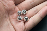 OM OHM SIGN Yoga Hindu Beads 925 Bali Sterling silver - 8mm or 10mm 2 per order-s5