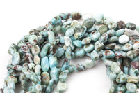 Natural Larimar Nugget Beads - Around 6x10mm in dimensions -16 Inch strand - Wholesale pricing Gemstone Beads