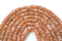 Natural Sunstone Faceted Roundel 8-9mm Full 15.5 Inch Strand AAA Quality Gemstone Beads